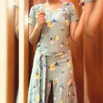 Pastel Blue Floral Tie-Front Midi Dress