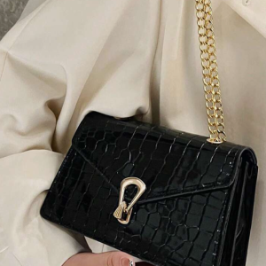 Alternative view of Crocodile Pattern Lock Flap Women's Crossbody Bag